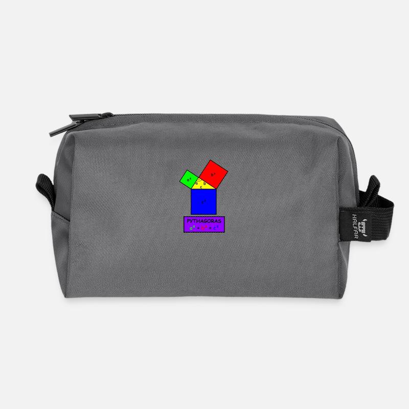 Pythagoras - Recycled Toiletry Zip Bag - anthracite