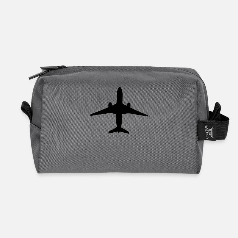 Flugzeug - Recycelte Kulturtasche - Anthrazit