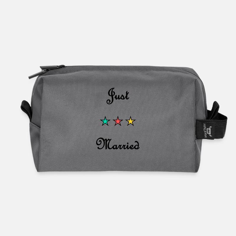 JUST MARRIED. VIVE LES MARIES. EVJF - Trousse de toilette en tissu recyclé - anthracite