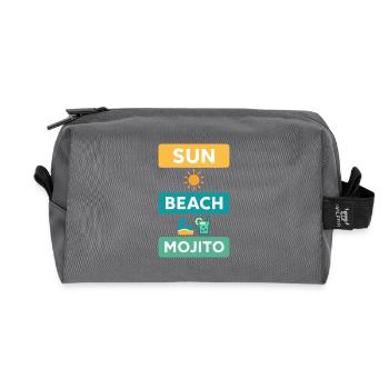 Summer shirt with humor – sun, beach, good mood - Recycled Toiletry Zip Bag - anthracite - Front