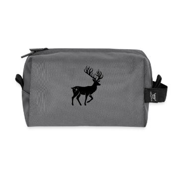 Hirsch Silhouette weihnachtlich - Recycelte Kulturtasche - Anthrazit - Vorne