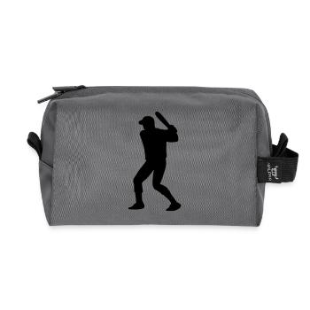 Baseball-Player - Recycelte Kulturtasche - Anthrazit - Vorne