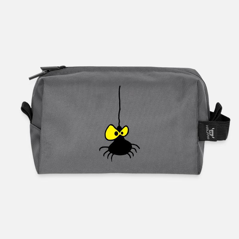 Grumpy Spider Zweifarbiges Design - Recycelte Kulturtasche - Anthrazit