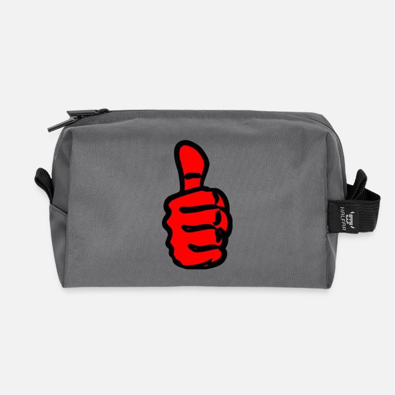 Groß Thumbs-Up - Recycelte Kulturtasche - Anthrazit