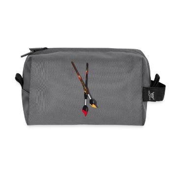 pinceaux2 - Trousse de toilette en tissu recyclé - anthracite - Devant