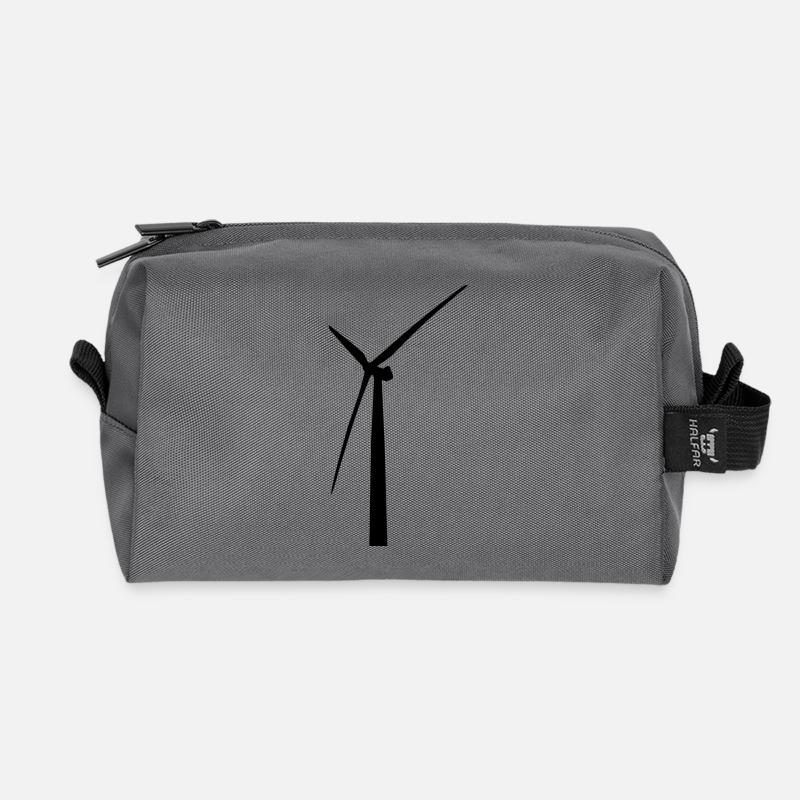 Windmühle! Geschenkidee Geschenk - Recycelte Kulturtasche - Anthrazit