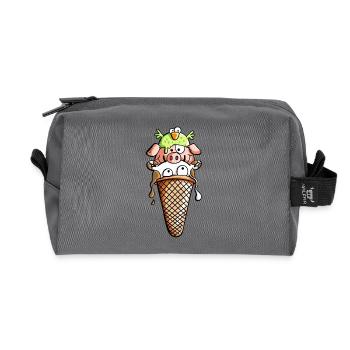 Bauernhoftier Eiscreme - Tiere - Eis - Kinder -Fun - Recycelte Kulturtasche - Anthrazit - Vorne