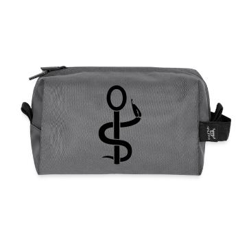 aide-soignante infirmière docteur hopital serpent - Trousse de toilette en tissu recyclé - anthracite - Devant