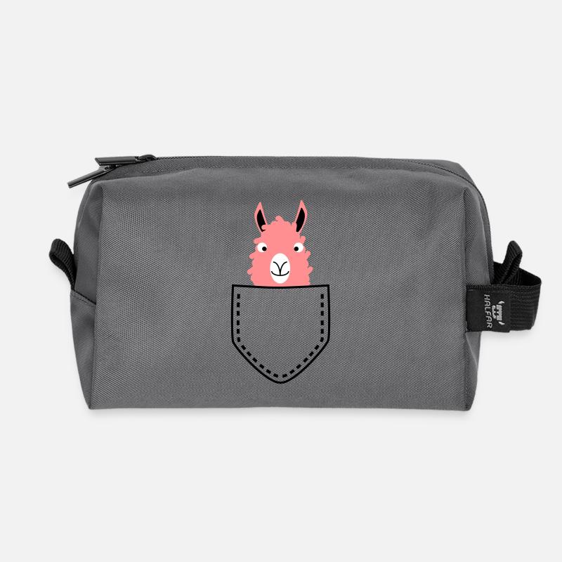 Lama in der Tasche - Recycelte Kulturtasche - Anthrazit