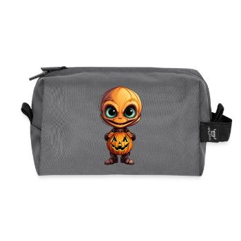 Alien d’Halloween - Alien orange - Trousse de toilette en tissu recyclé - anthracite - Devant
