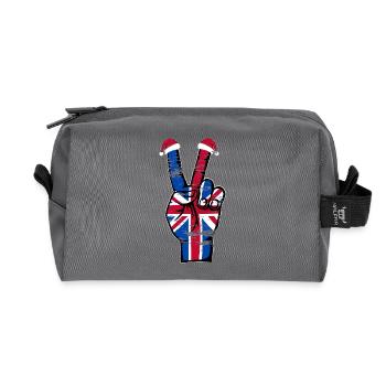 Drapeau britannique Noël symbole de la paix utilisé - Trousse de toilette en tissu recyclé - anthracite - Devant