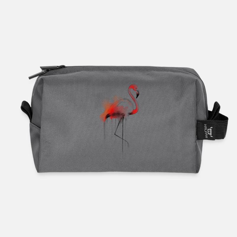 Flamingo Aquarell - Recycelte Kulturtasche - Anthrazit