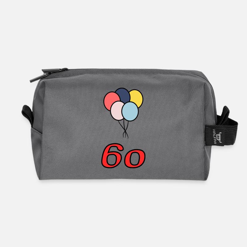 60. 60 JAHRE. 60-JÄHRIGES JUBILÄUM. 60. GEBURTSTAG. - Recycelte Kulturtasche - Anthrazit