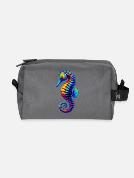 Seepferdchen - Recycelte Kulturtasche - Anthrazit