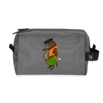 Boar the hunter - Recycled Toiletry Zip Bag - anthracite - Front