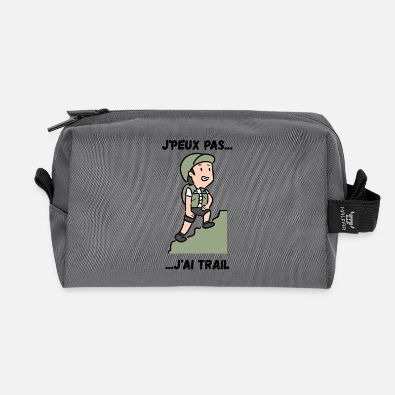 I can't I have Trail - Recycled Toiletry Zip Bag - anthracite