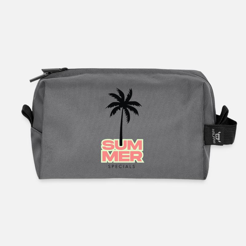 Summer Vibes Palmen Silhouette - Sommerzeit - Recycelte Kulturtasche - Anthrazit