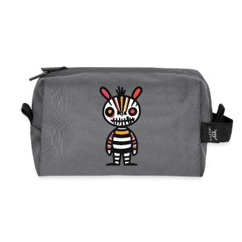 Zebra Halloween Comic Funny - Recycled Toiletry Zip Bag - anthracite - Front