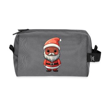 Icône du Père Noël Chibi pour les vêtements de vacances - Trousse de toilette en tissu recyclé - anthracite - Devant