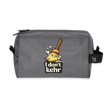 Je ne balaie pas / je me fiche du cadeau de t-shirt drôle - Trousse de toilette en tissu recyclé - anthracite - Devant