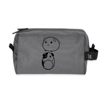  Zwei Meerschweinchen Köpfe - Recycelte Kulturtasche - Anthrazit - Vorne