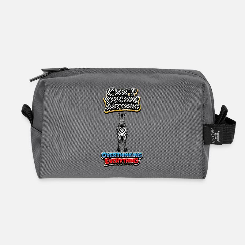 Zebra Overthinking Graphics - Trousse de toilette en tissu recyclé - anthracite