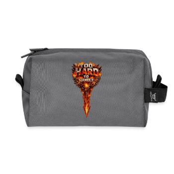 Too Hard to Handle Fire Logo - Recycled Toiletry Zip Bag - anthracite - Front