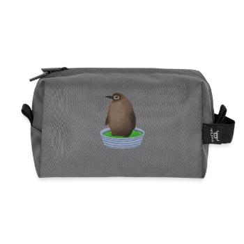 Pesto penguin - Recycled Toiletry Zip Bag - anthracite - Front