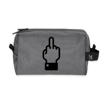 Stinkefinger (fuck off / fuck you) - Recycelte Kulturtasche - Anthrazit - Vorne