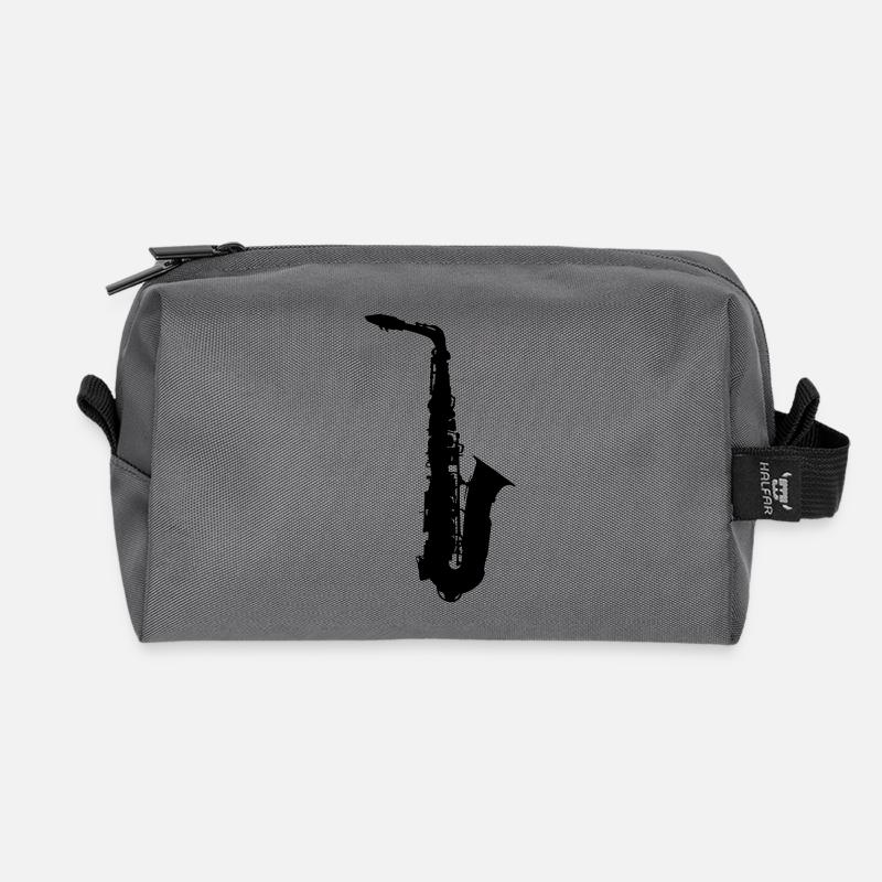 saxophone - Recycled Toiletry Zip Bag - anthracite