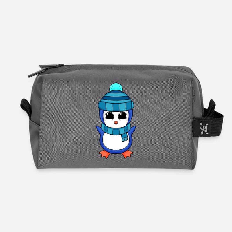 Pinguin Pinguine - Recycelte Kulturtasche - Anthrazit