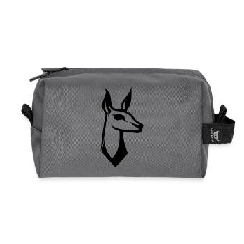 Süsses Lama Logo Style - Recycelte Kulturtasche - Anthrazit - Vorne