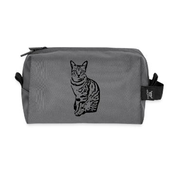 Katze Kätzchen Tigerkatze Katzenshirt Geschenk - Recycelte Kulturtasche - Anthrazit - Vorne