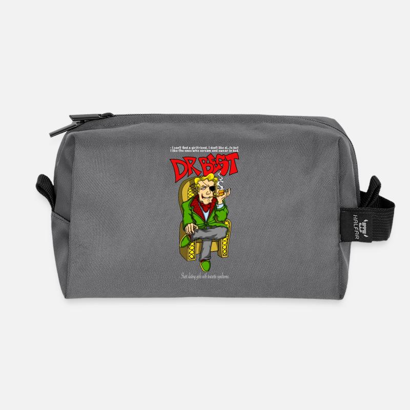 Dr. Best - Recycled Toiletry Zip Bag - anthracite