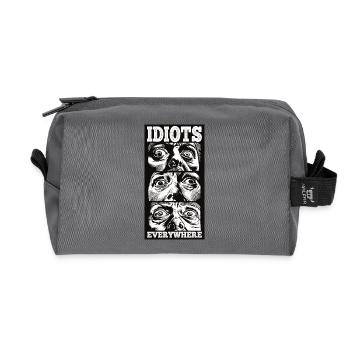 Idiots Everywhere - Recycelte Kulturtasche - Anthrazit - Vorne