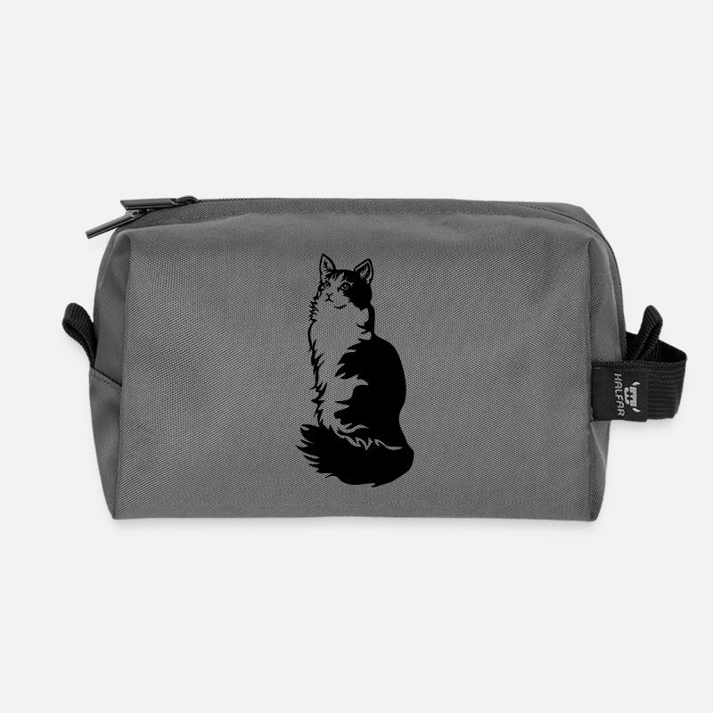 Norwegische Waldkatze Tuxedo - Recycelte Kulturtasche - Anthrazit