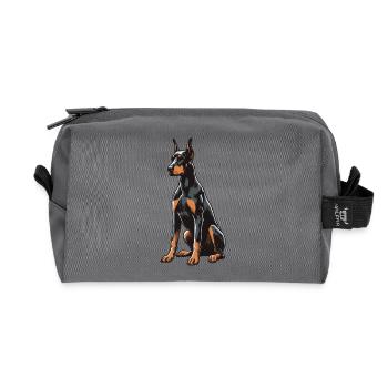Doberman - Trousse de toilette en tissu recyclé - anthracite - Devant
