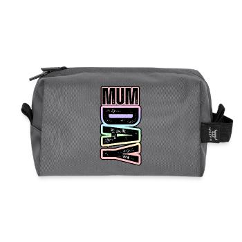 MUM DAY – a pastel gift for Mother's Day - Recycled Toiletry Zip Bag - anthracite - Front