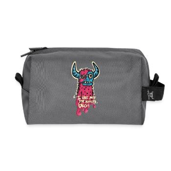 Cyber Gehörntes rosa Monster - Recycelte Kulturtasche - Anthrazit - Vorne
