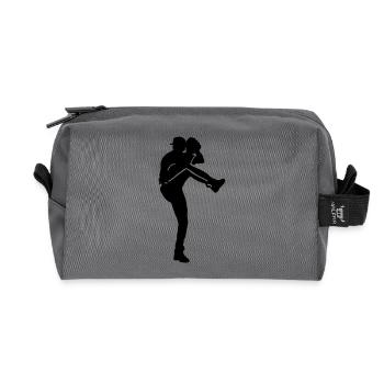 Baseball - Recycelte Kulturtasche - Anthrazit - Vorne
