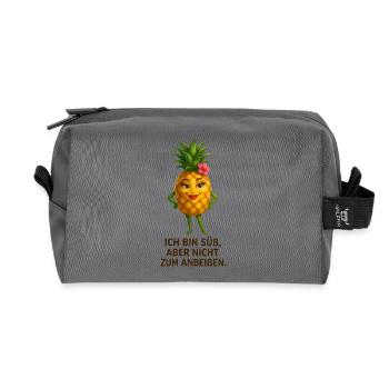Ananas sucré avec un humour espiègle - Trousse de toilette en tissu recyclé - anthracite - Devant