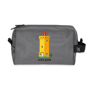 Iceland, phare de Snæfellsnes dessiné à la main - Trousse de toilette en tissu recyclé - anthracite - Devant