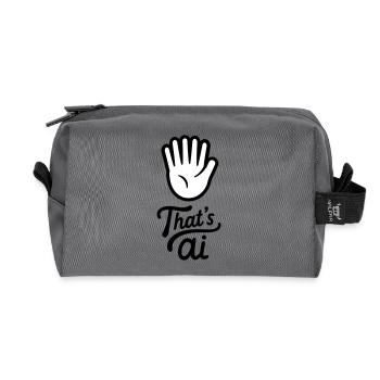 Handwritten “That’s AI” with 6 finger - Recycled Toiletry Zip Bag - anthracite - Front