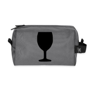 Wein Weinglas Rotwein  - Recycelte Kulturtasche - Anthrazit - Vorne