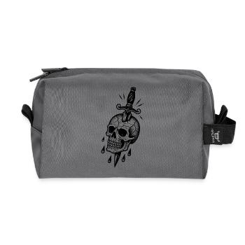Zerbrochener Schädel mit einem Dolch - Recycelte Kulturtasche - Anthrazit - Vorne