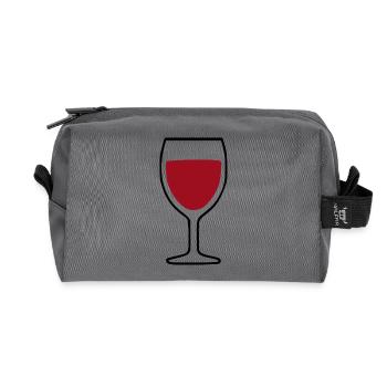 Wein Weinglas Rotwein  - Recycelte Kulturtasche - Anthrazit - Vorne