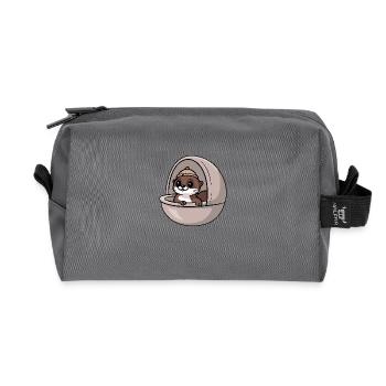 Mignon bébé loutre dans un lit bébé - Trousse de toilette en tissu recyclé - anthracite - Devant