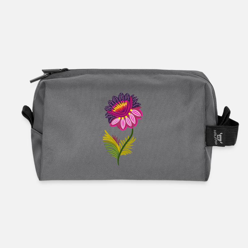 Schöne isolierte Blumen - Recycelte Kulturtasche - Anthrazit