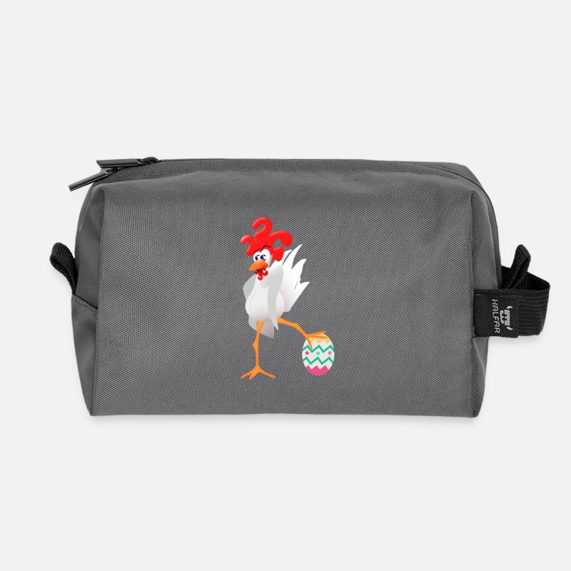 Easter rooster - Recycled Toiletry Zip Bag - anthracite