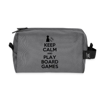 Keep Calm - Board Games - Recycled Toiletry Zip Bag - anthracite - Front